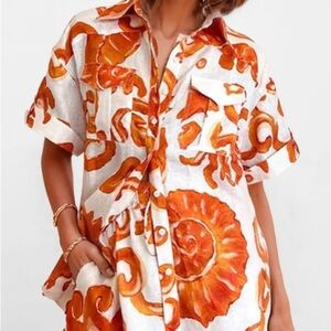 Sunset Swirl Print Two-Piece Set